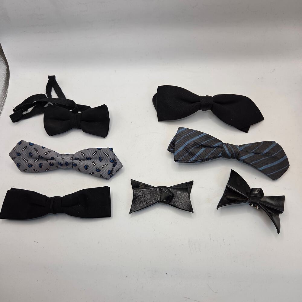 Vintage 1950s–70s Boys Clip-On Bow Tie Lot of 7 Royal Ormond Beau Clip